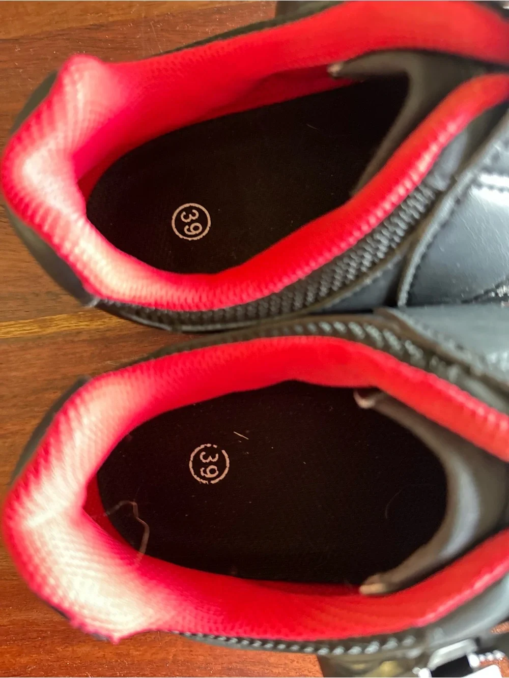 Peloton Black Kids Cycling Shoes with Pink Interior